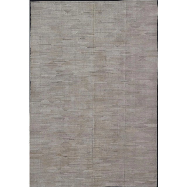 2020s Large Modern Kilim in Neutral Cream With Free Flowing Design For Sale - Image 13 of 13