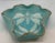Gorgeous aqua bowl trimmed in 24k gold with handpainted lilies. Signed LOLK Italy. Beautiful