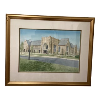 Limited Edition Art Print of “ Notre Dame Campus “ by Jack Appleton Matted Framed Circa 1999 For Sale