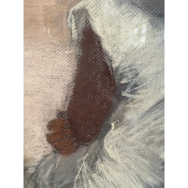 Wood Vintage Southwest Figures Original Pastel Fine Art Framed Drawing For Sale - Image 7 of 9