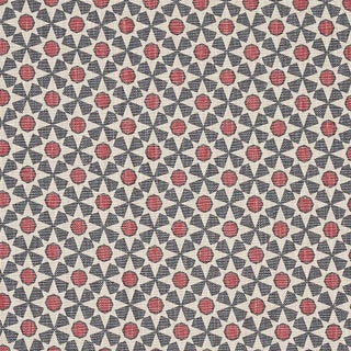 Schumacher Serendipity Fabric in Slate & Rouge For Sale