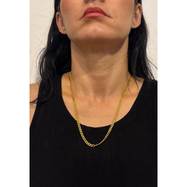 24 Karat Pure Gold Hand Made Yellow Gold LINK Chain Necklace, 37.7 Gm, 22 Inch For Sale - Image 11 of 18