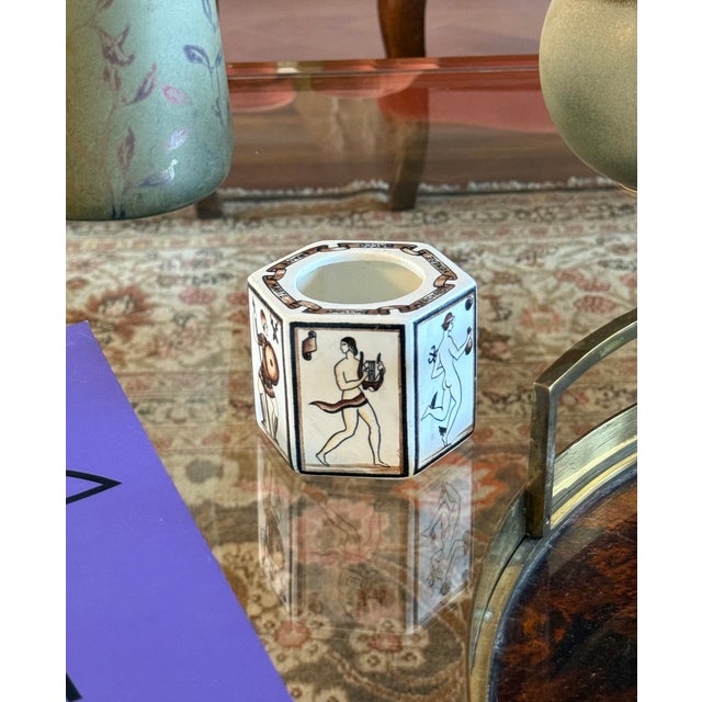 White Gio Ponti, "Per Scriver Classico" Ashtray, San Cristoforo Richard Ginori, Italy 1923 For Sale - Image 8 of 11