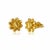1950s Pair of 22k Yellow Gold Floral Stud Earrings With Screw Backs For Sale - Image 10 of 11