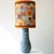 Ovoid Blue Ceramic Table or Floor Lamp with Lampshade attributed to R. Hoube, 1970s For Sale - Image 6 of 6