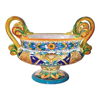 Francesca Niccacci Renaissance Centerpiece with Serpentine Handles For Sale