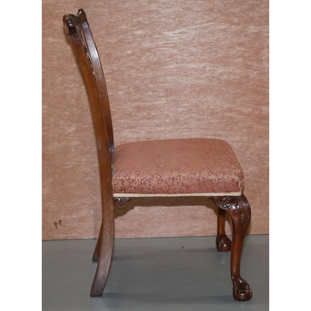 Solid Hardwood Dining Chairs with Claw & Ball Feet in the Style of Thomas Chippendale, Set of 8 For Sale - Image 10 of 18