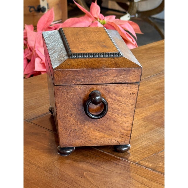 19th Century Small Burl Walnut Tea Caddy For Sale - Image 4 of 7