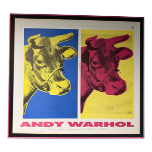 Large 1989 Andy Warhol "Two Colored Cows" 1st Ed. Nouvelles Images Poster