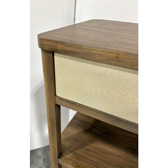 2020s Theodore Alexander Modern Cream Shagreen Laszio Console Table For Sale - Image 5 of 8