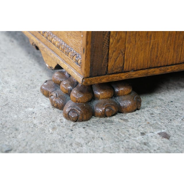 Antique American Renaissance Revival Quartersawn Oak Bookcase Display Cabinet For Sale - Image 16 of 18