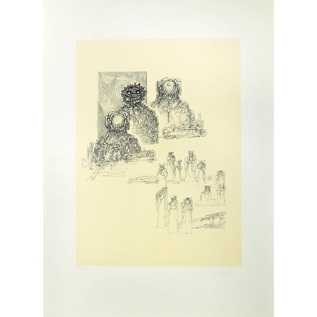Fabrizio Clerici, Gestural Composition, Lithograph, 1970s For Sale - Image 6 of 6