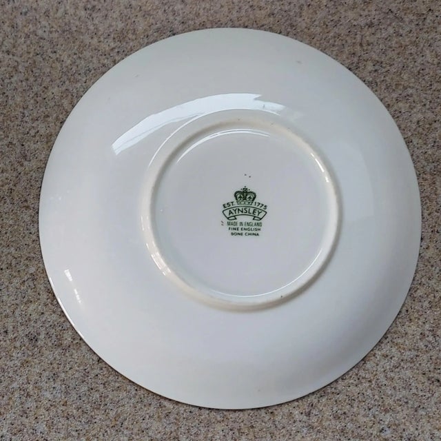 Vintage Aynsley Bone China Cabbage Rose Tea Cup and Saucer- 2 Pieces For Sale - Image 12 of 17
