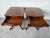 Vintage Eclectic Mahogany Curule-Base Side Tables With Brass Inlay – Pair For Sale - Image 9 of 18