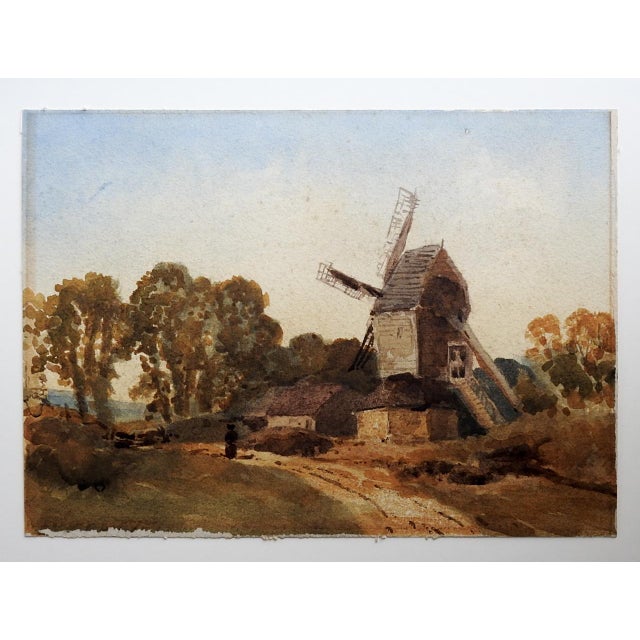 English Early 20th Century English Mill Watercolor Painting For Sale - Image 3 of 3