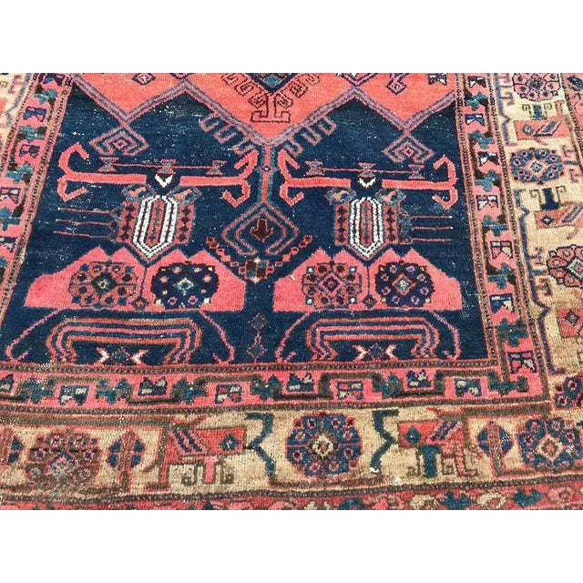 Very beautiful late 19th century tribal Kurdish rug with nice geometric design and natural colors with red, blue, green,...
