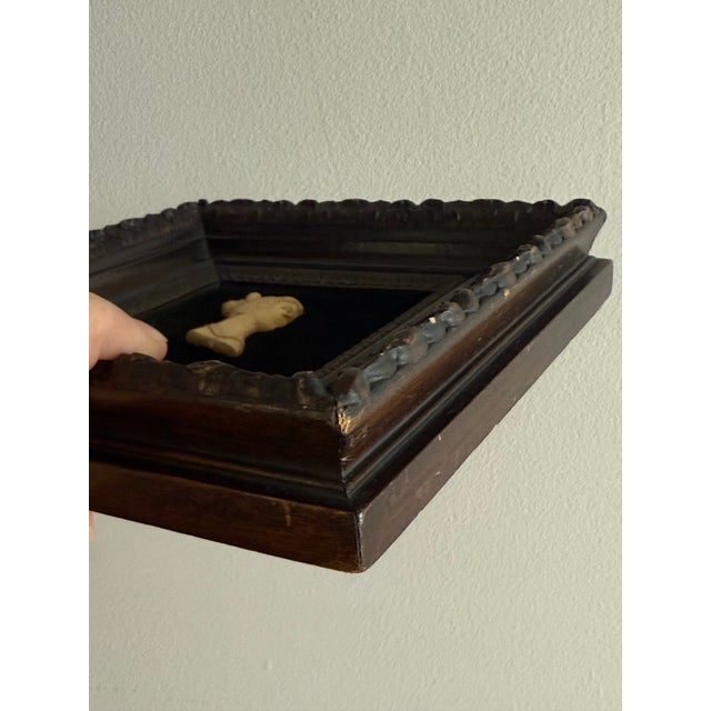 Vintage Framed Bas Relief Carved Silhouette Cameo of a Woman For Sale In Chicago - Image 6 of 7