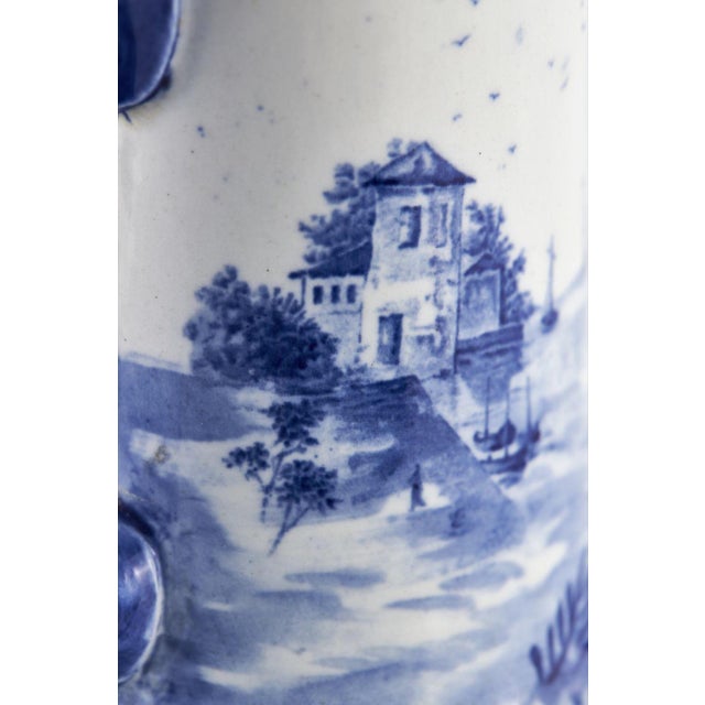 Antique Blue and White Norfolk Windmill Jug, 1890 For Sale - Image 4 of 7