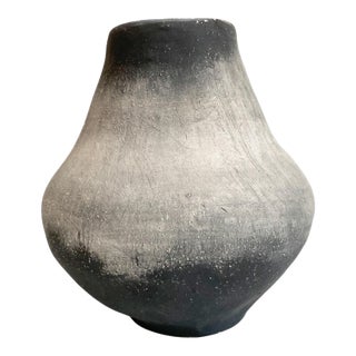 1980s Signed Wabi Sabi Ceramic Bulb Vase For Sale