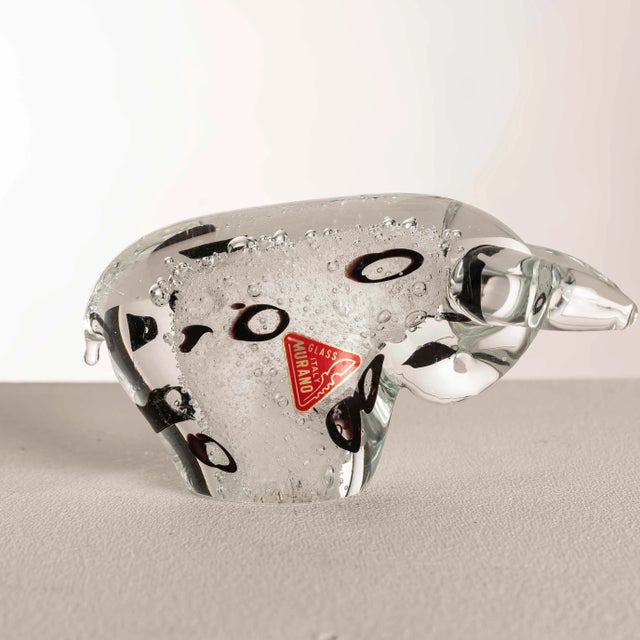 Black Murano Glass Bull Sculpture, Italy, 1960s For Sale - Image 8 of 11