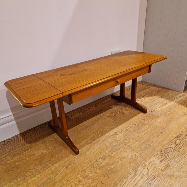 Mid-Century Modern Drop-Leaf Coffee Table in Teak with Drawer from Stag, 1970s For Sale - Image 3 of 15