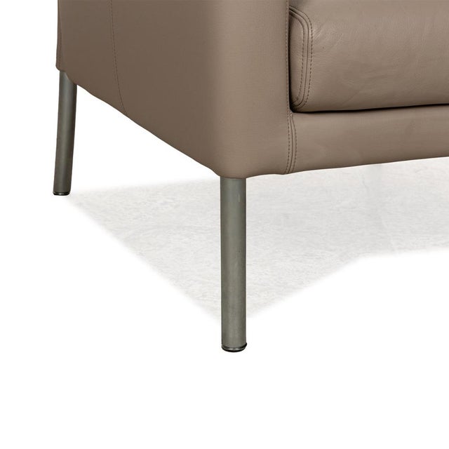 Jason Leather Armchair in Brown-Gray from Walter Knoll / Wilhelm Knoll For Sale - Image 4 of 12