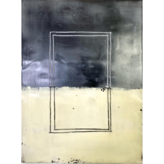 Black Encaustic Collage Installation - "Cavalo" by Gina Cochran - 9 Panels For Sale - Image 8 of 11