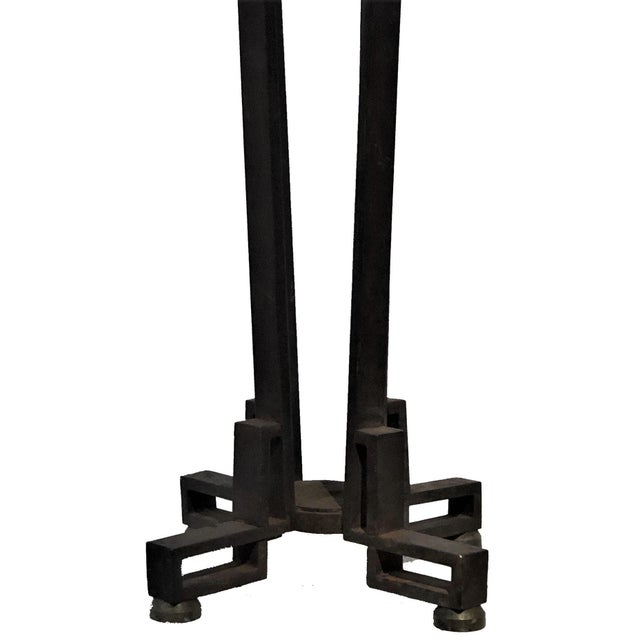 French Art Deco Wrought Iron Pedestal w/ Marble Top, ca. 1920s For Sale In New York - Image 6 of 8