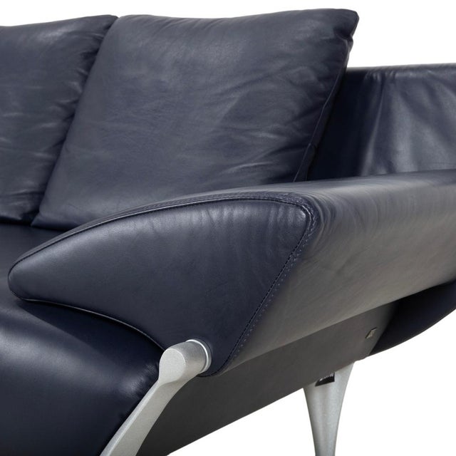 1600 2-Seater Sofa in Dark Blue Leather from Rolf Benz For Sale - Image 6 of 16