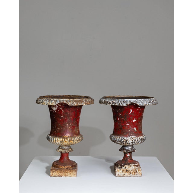 Late 19th Century France Burnt Orange Iron Urns For Sale - Image 10 of 10