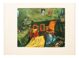 1940s After Marc Chagall, "My Studio" First Edition Period Swiss Offset Lithograph