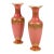 Mid 19th Century Superb Pair of Baccarat Opaline Glass Vases With Platinum and Gold Designs For Sale