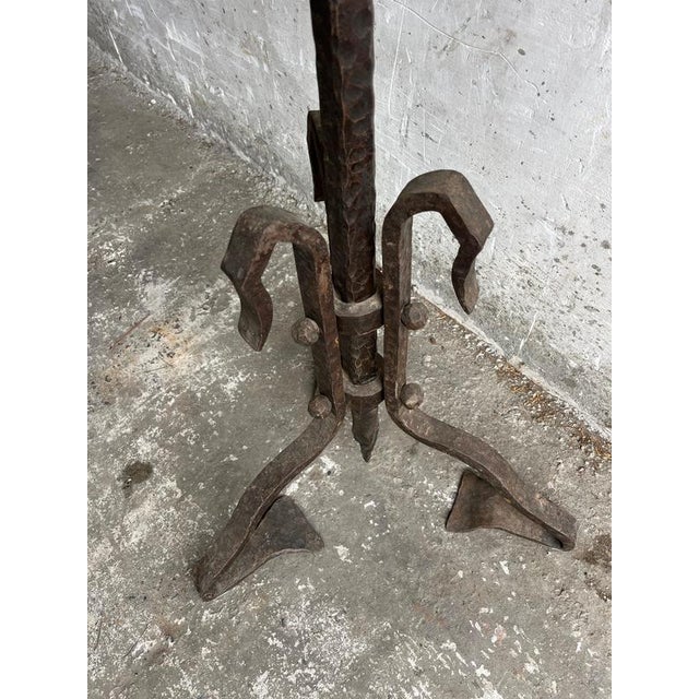 Brutalist Wrought Iron Sculpture Stand For Sale - Image 5 of 9