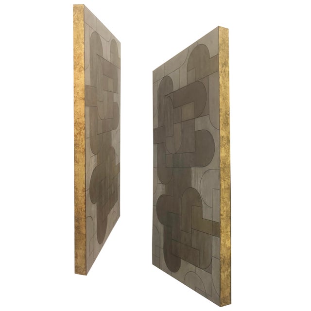 Contemporary Geometric Abstract Oil Painting Neutral Colors by Stephen Cimini For Sale In New York - Image 6 of 7