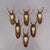 Set of Six Roe Deer Trophies on Wooden Slices Germany ca. 1960s Mounted on wooden plaques, this vintage set features six...
