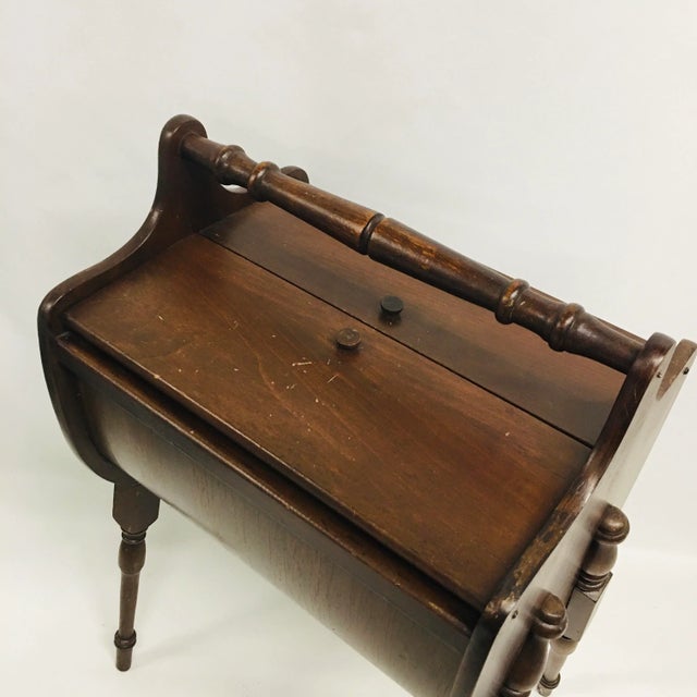 1960s Sewing Stand With Turned Legs For Sale - Image 4 of 7