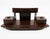 Brown Art Deco Desk Accessory, Macassar Wood and Metal Inkwell and Blotter For Sale - Image 8 of 15