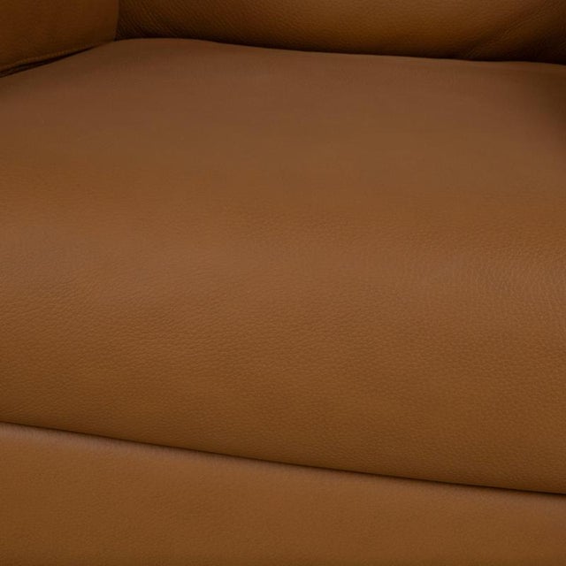 Cognac Leather Armchair from Natuzzi For Sale - Image 6 of 15