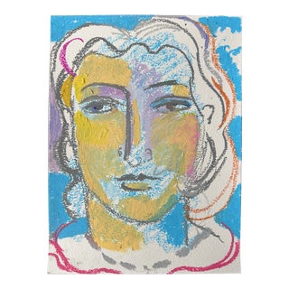 Portrait Study Woman's Face by Jennifer Long Original Pastel Artwork For Sale