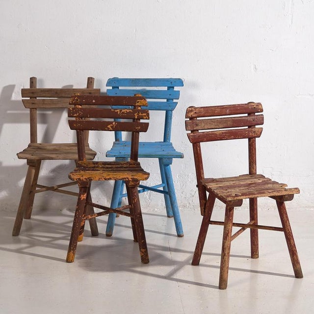 Antique School Chairs, 1920, Set of 4 For Sale - Image 18 of 18