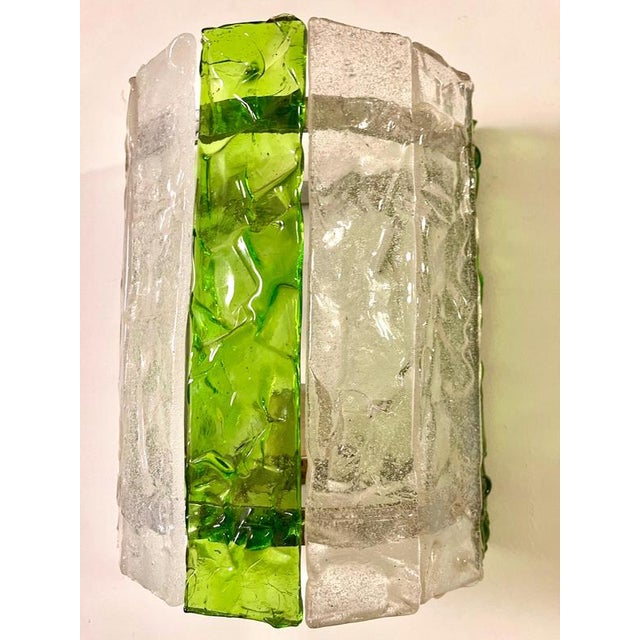 Glass Vintage Italian Wall Light in Glass by Albano Poli for Poliarte, 1970s, Set of 2 For Sale - Image 7 of 10