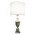 Neoclassical Urn Carved Grapes Leaves Carrara Marble Brass Table Lamp 1930's Italy For Sale