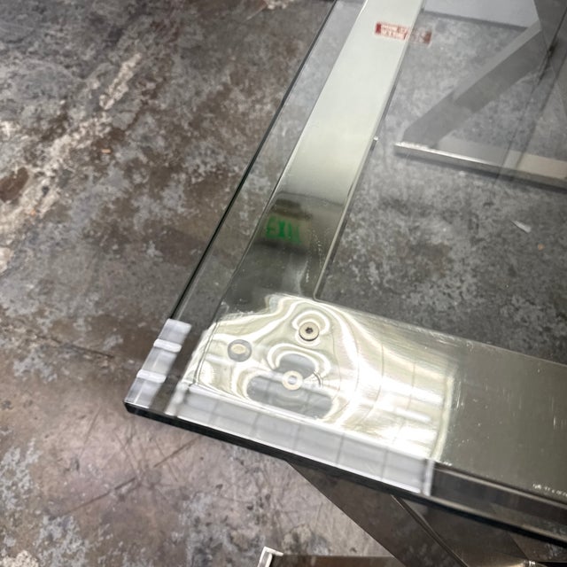 Pottery Barn Ava Metal + Glass Desk For Sale - Image 9 of 12