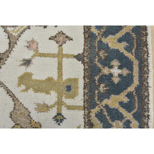 Textile Oushak Rug 3’1” X 5’1” Ivory Wool Tribal Hand-Knotted Oriental Carpet For Sale - Image 7 of 11
