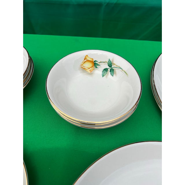 1970s Vintage Yellow Flower Cottage Core Plate Set - Set of 17 For Sale - Image 5 of 9