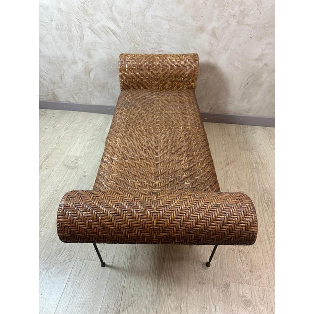 Vintage Rattan Bench, 2000s For Sale - Image 9 of 10