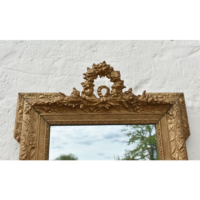 Antique Napoleon III Louis XV Revival French Giltwood Wall Mirror, 1870 For Sale - Image 4 of 15