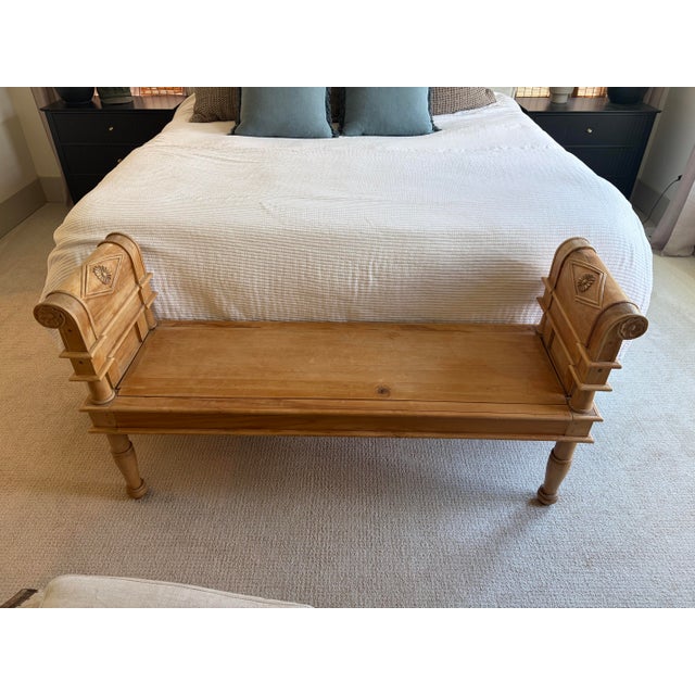 Beige 19th Century Primitive Bench or Day Bed Neoclassical Directoire Antique For Sale - Image 8 of 8