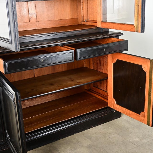 French 19th Century Grand Ebonized Bibliotheque For Sale - Image 11 of 14