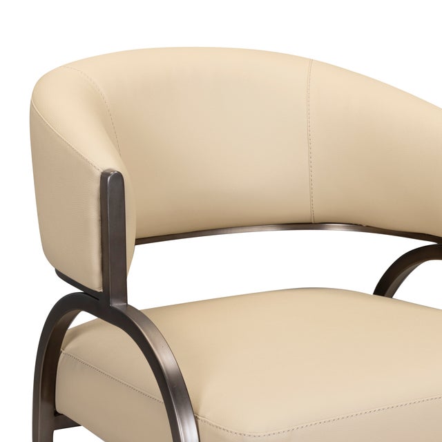 Tatum Taupe Performance Vegan Leather Dining Chair For Sale - Image 4 of 8